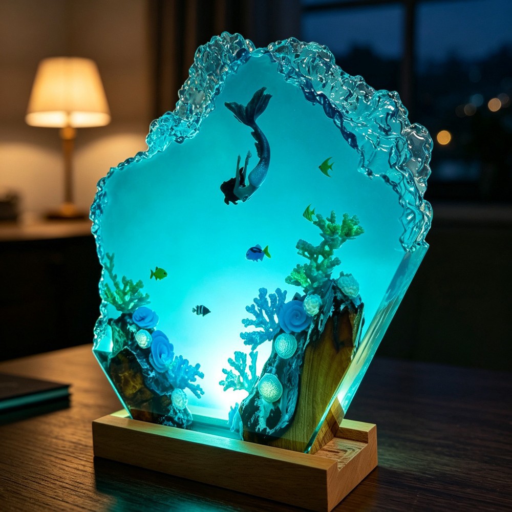 Escultura de Epoxi de Sirena d - Woodworking Resin reseña y precio